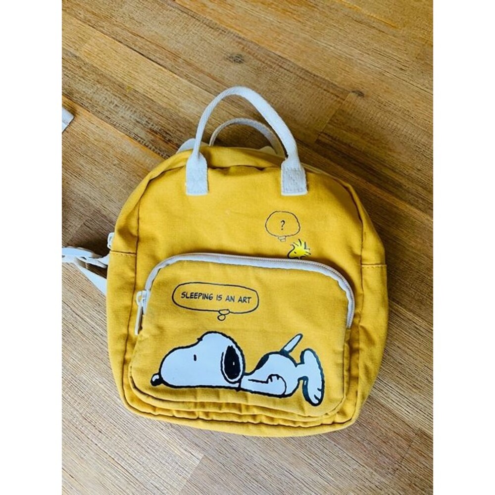 SNOOPY Kids Rucksack Cotton Backpack H&M PEANUTS "Sleeping Is An Art"